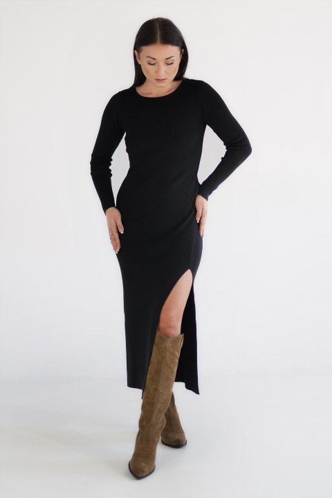 SUKIENKA SIMPLE COMFY DRESS BLACK - Naree