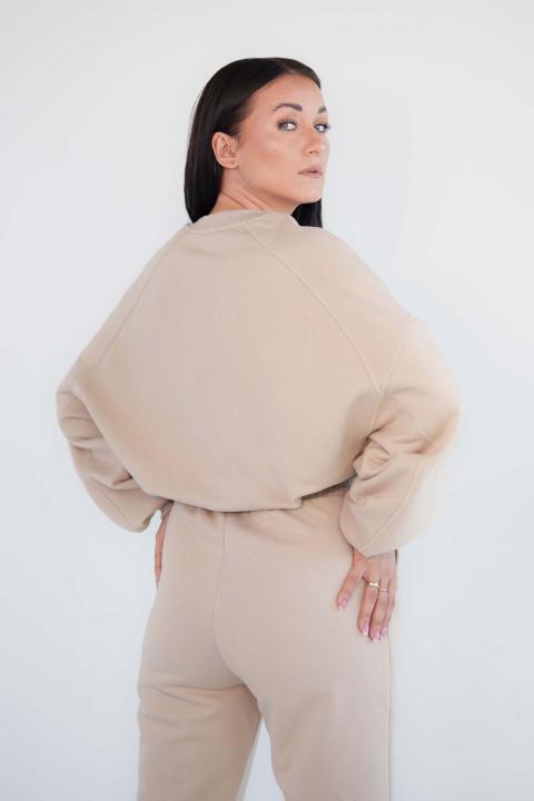 CROPPED BEIGE SWEATSHIRT - Naree