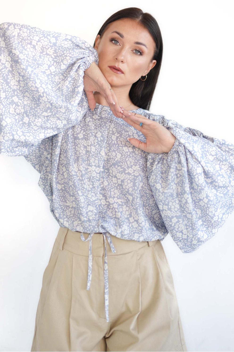 Beneka-F Bluse - Light Blue
