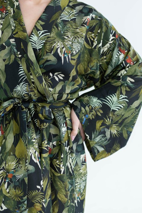 Kimono JUNGLE BLACK KIMONO - Naree