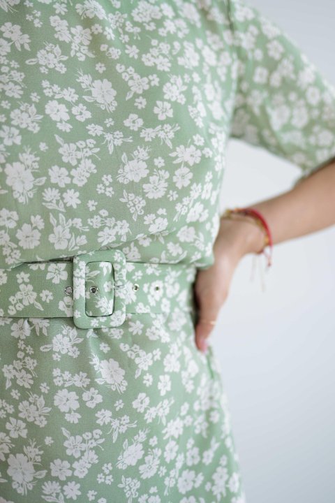 KATE GREEN FLOWER DRESS - Naree