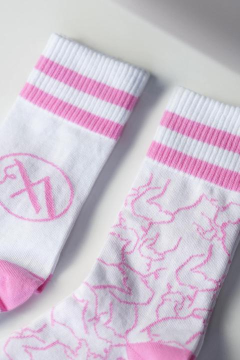 NAREE MONOGRAM SOCKS WHITE - Naree