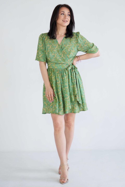 NINA GREEN FLOWER DRESS - Naree