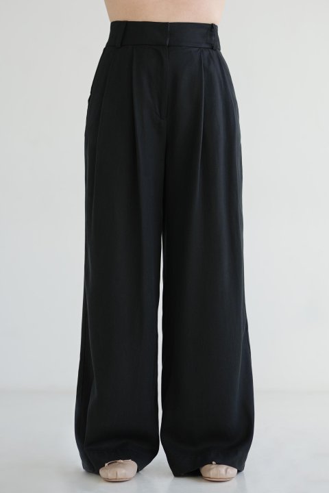 FLORENCE FLOWY NERO TROUSERS - Naree