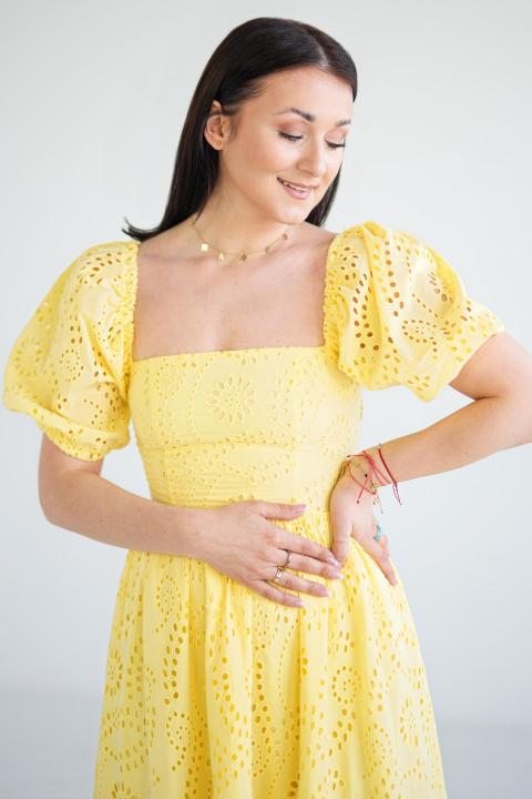 SUKIENKA MILA PIZZO GIALLO - Naree