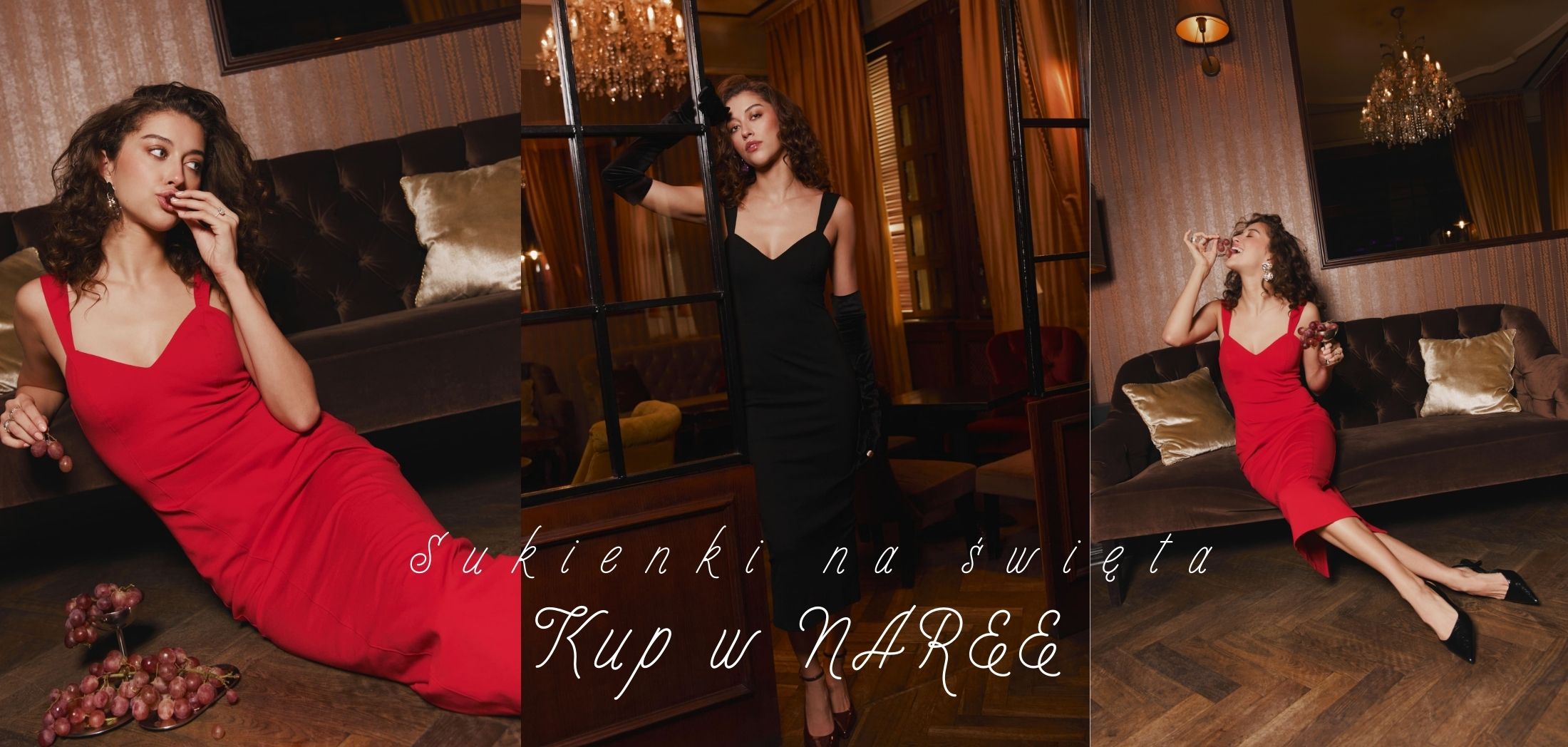 czarna i czerwona sukienka na święta