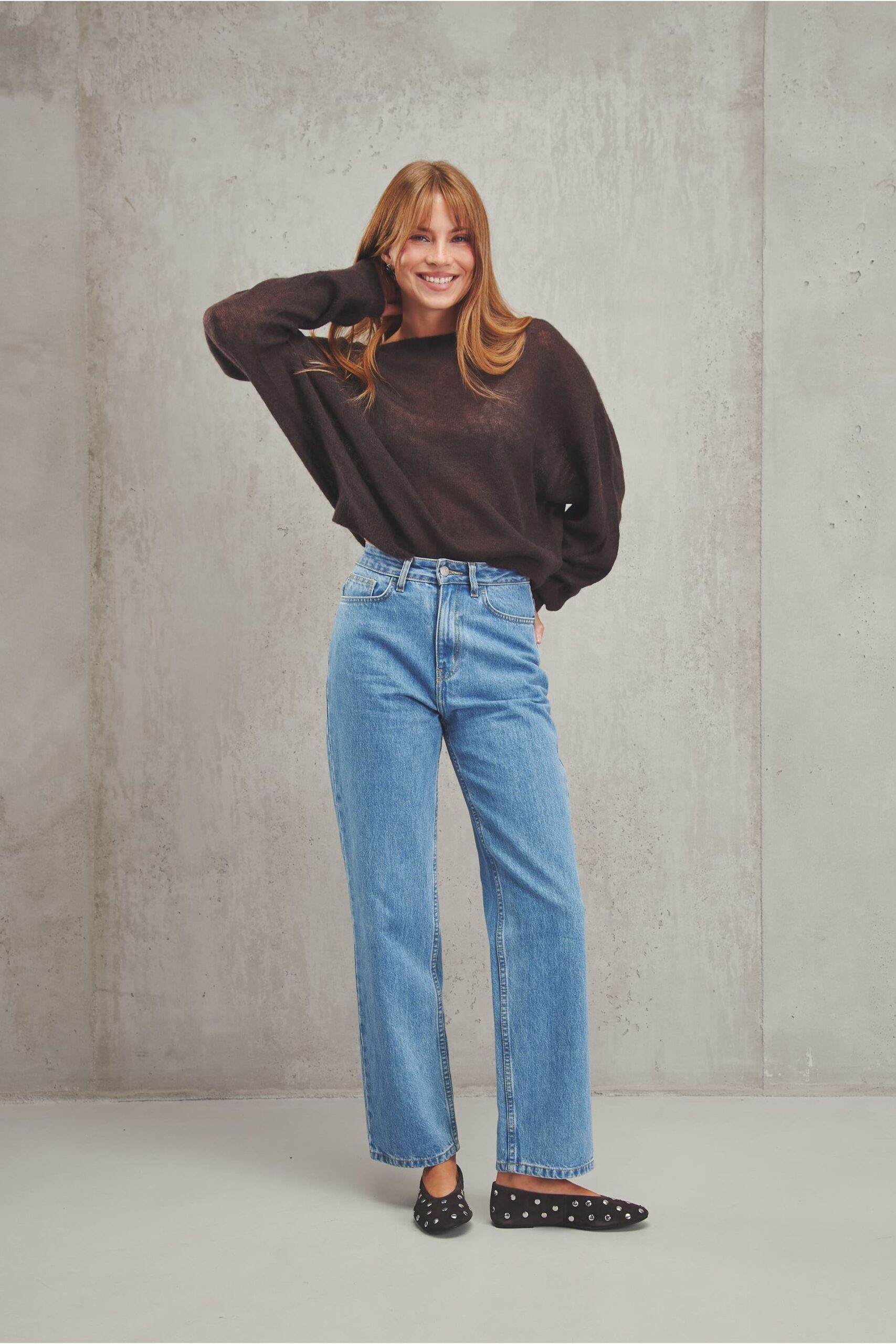 Jeansy damskie wide leg 