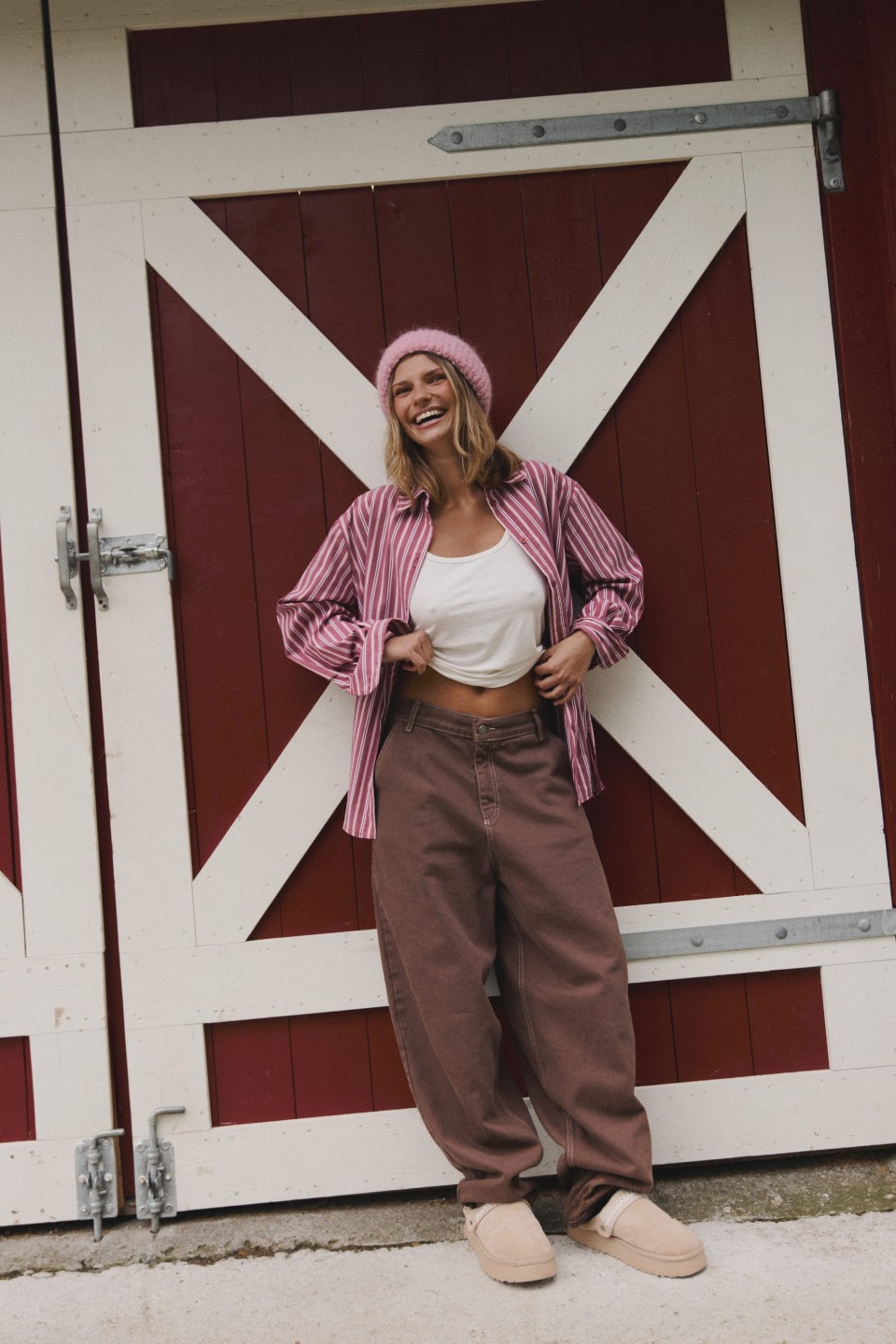 CROCO BURGUNDY STRIPES (Rozmiar: L)