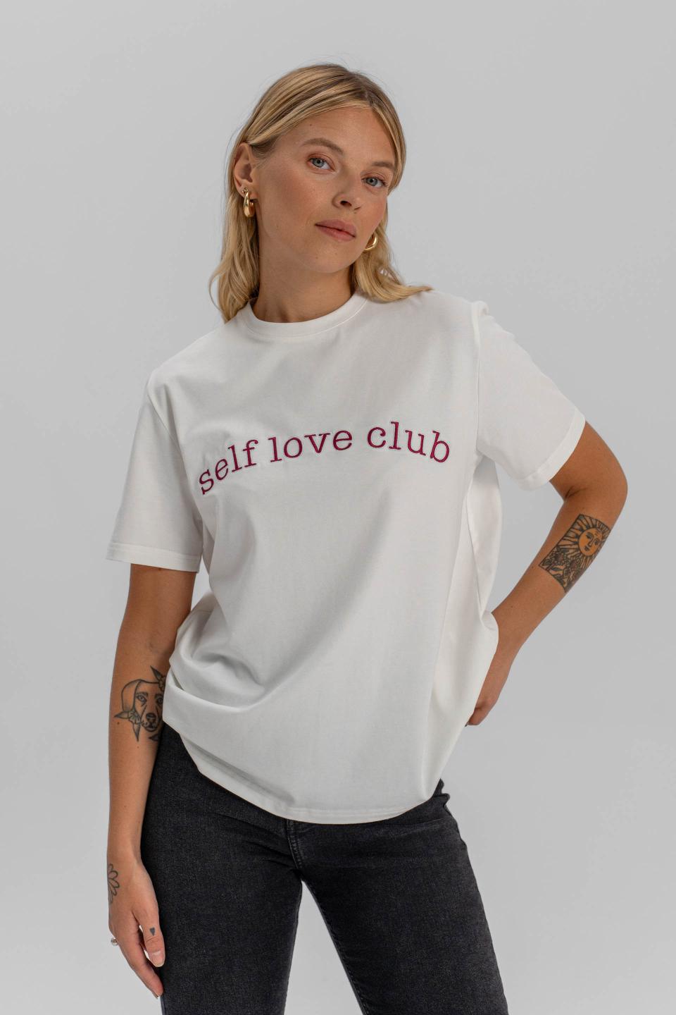 T-SHIRT SELF LOVE CLUB ECRU (Rozmiar: L)